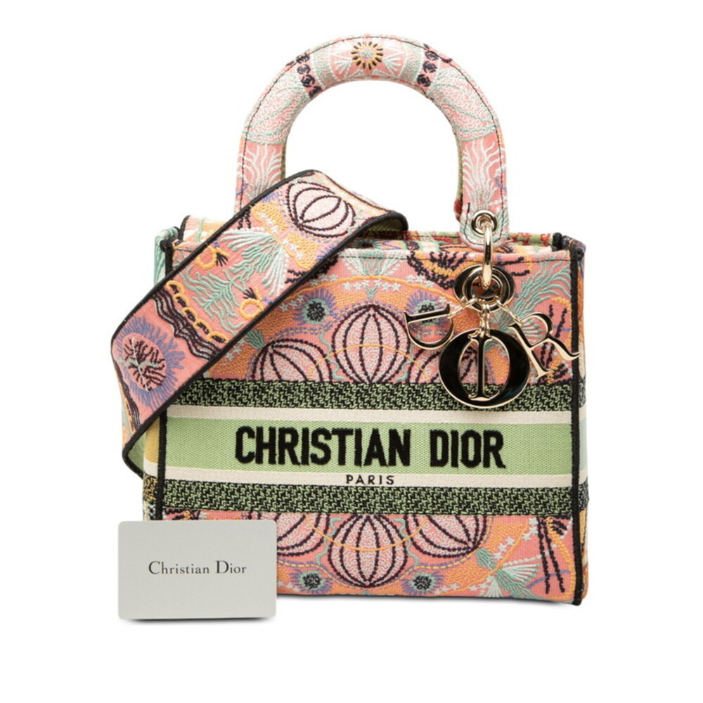 Christian Dior Dior LADY D-LITE Medium Handbag Shoulder Bag 2-Way Multicolor ... - Picture 7 of 7